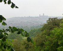 A murky look back to the city from the path above South Common
