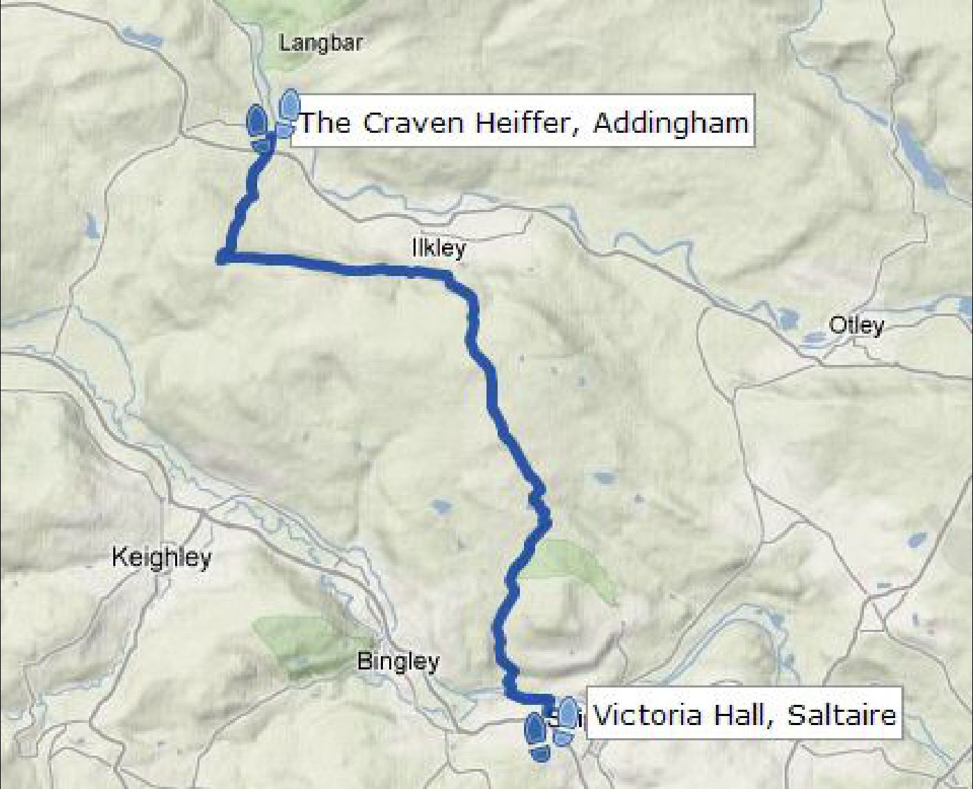 Dales High Way Day 1 Map